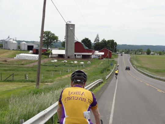 骑自行车的人沿着乡间小路骑行的照片